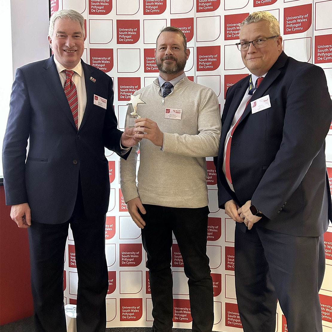 Kingdom Security accepting their Health and Safety award